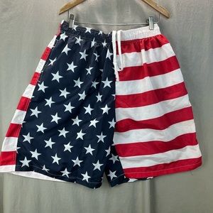 x Original Deluxe Swim Trunks Men 2XL American Flag Drawstring Activewear